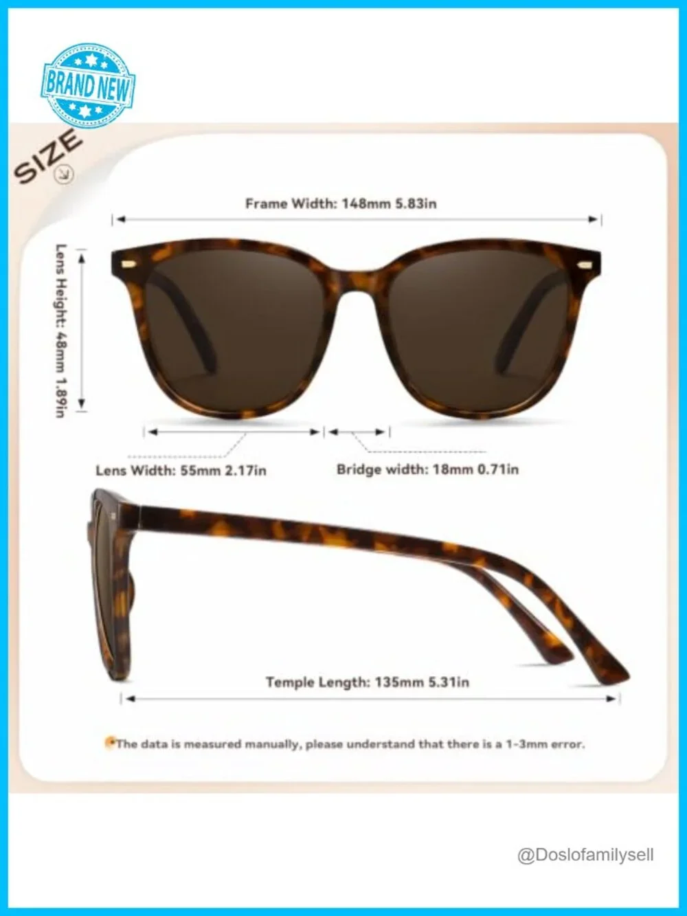 Retro Oversized Polarized Sunglasses Women Men Big Frame UV400 Protection
